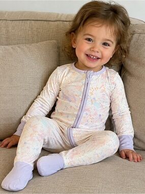 Little One Shop Bamboo One-Piece Zip Unicorn Romper
